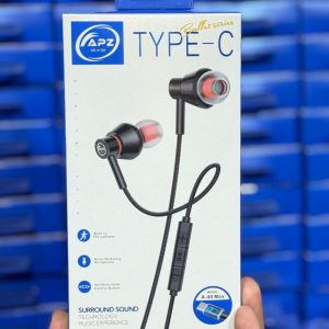 Type C Wired Earphones with In-Built Microphone – Amazing Sound, Tangle-Free (Black)
