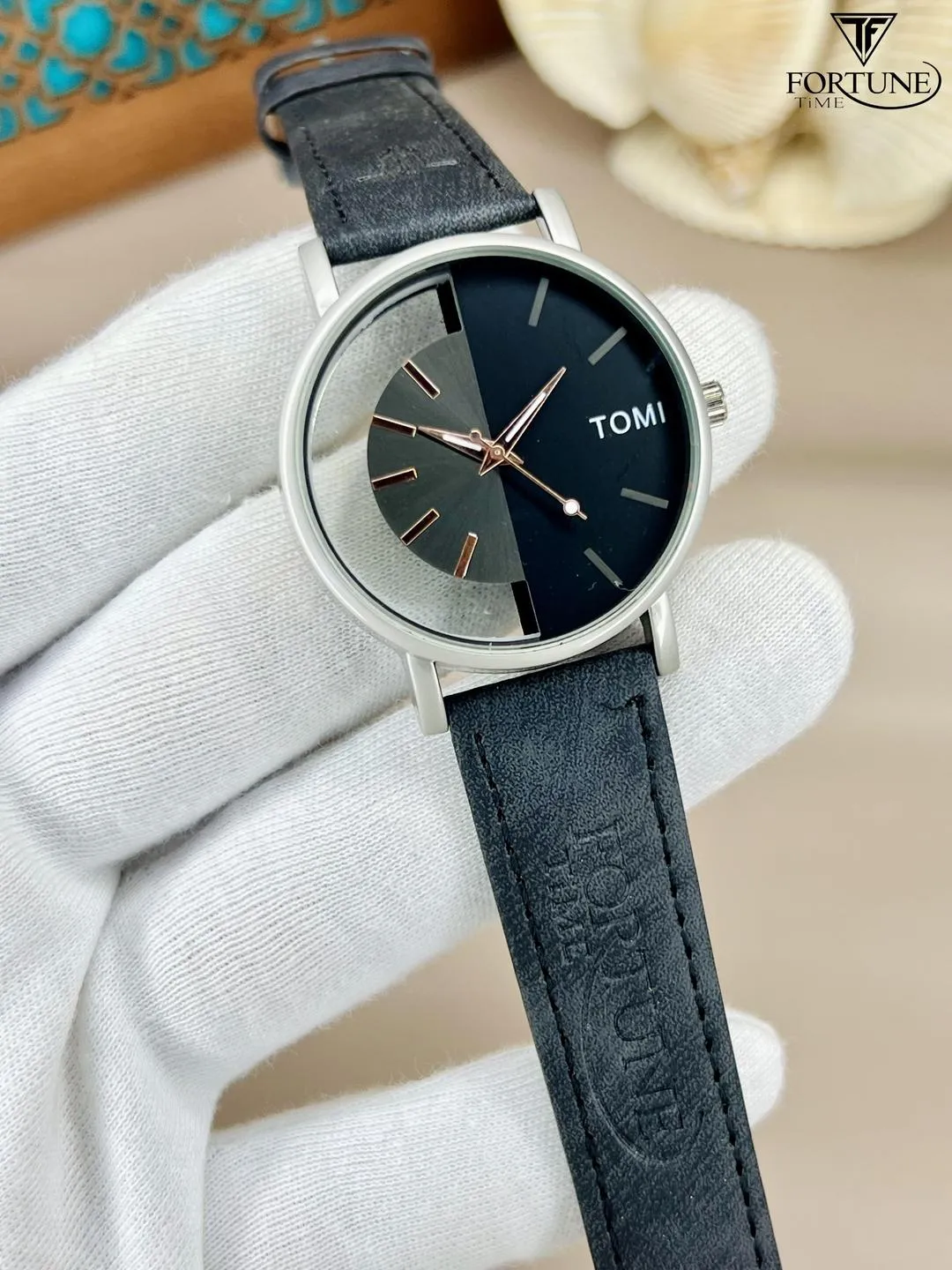 Men’s Multicolor PU Leather Strap Watch – Round Dial, Lightweight & Stylish - Image 7