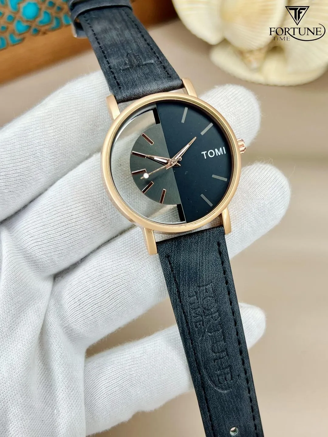 Men’s Multicolor PU Leather Strap Watch – Round Dial, Lightweight & Stylish - Image 8