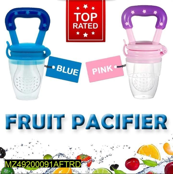 Silicone Fruit Feeder Pacifier Pack – Pink & Blue, Safe Baby Feeding - Image 2
